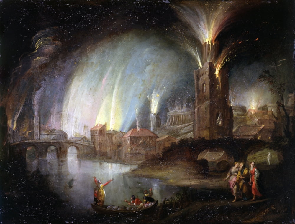 Lot And His Daughters Fleeing Sodom Canvas Art -  (36 x 24)
