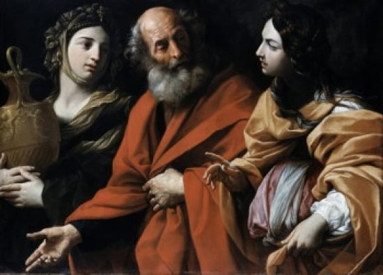 Lot And His Daughters Guido Reni (1575-1642 Italian) Canvas Art - Guido Reni (18 x 24)