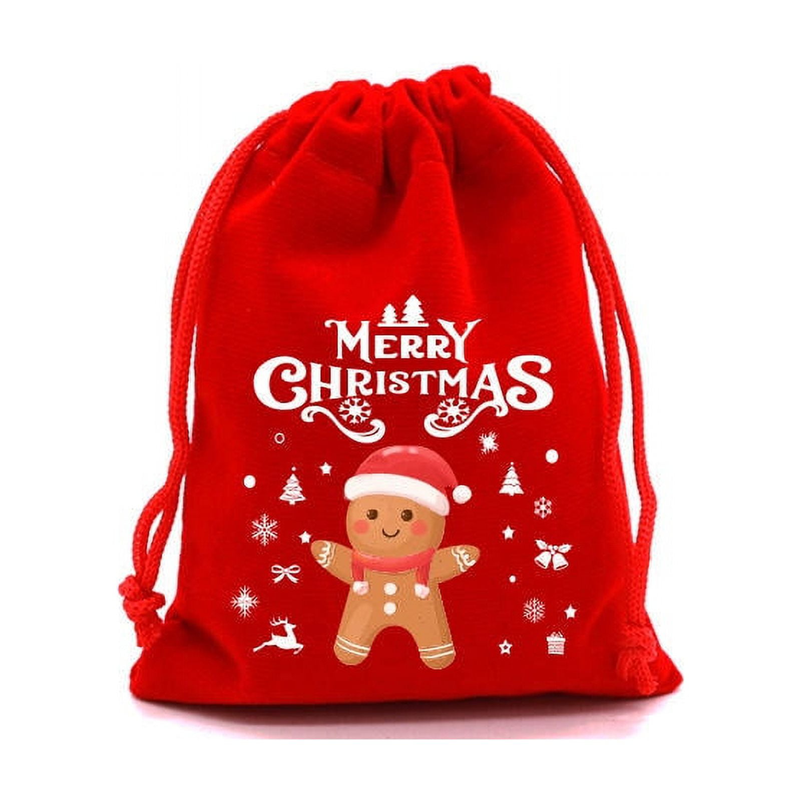 Lot Christmas Velvet Bags 9x12 13x18cm Small Candy Gift Bag Drawstring