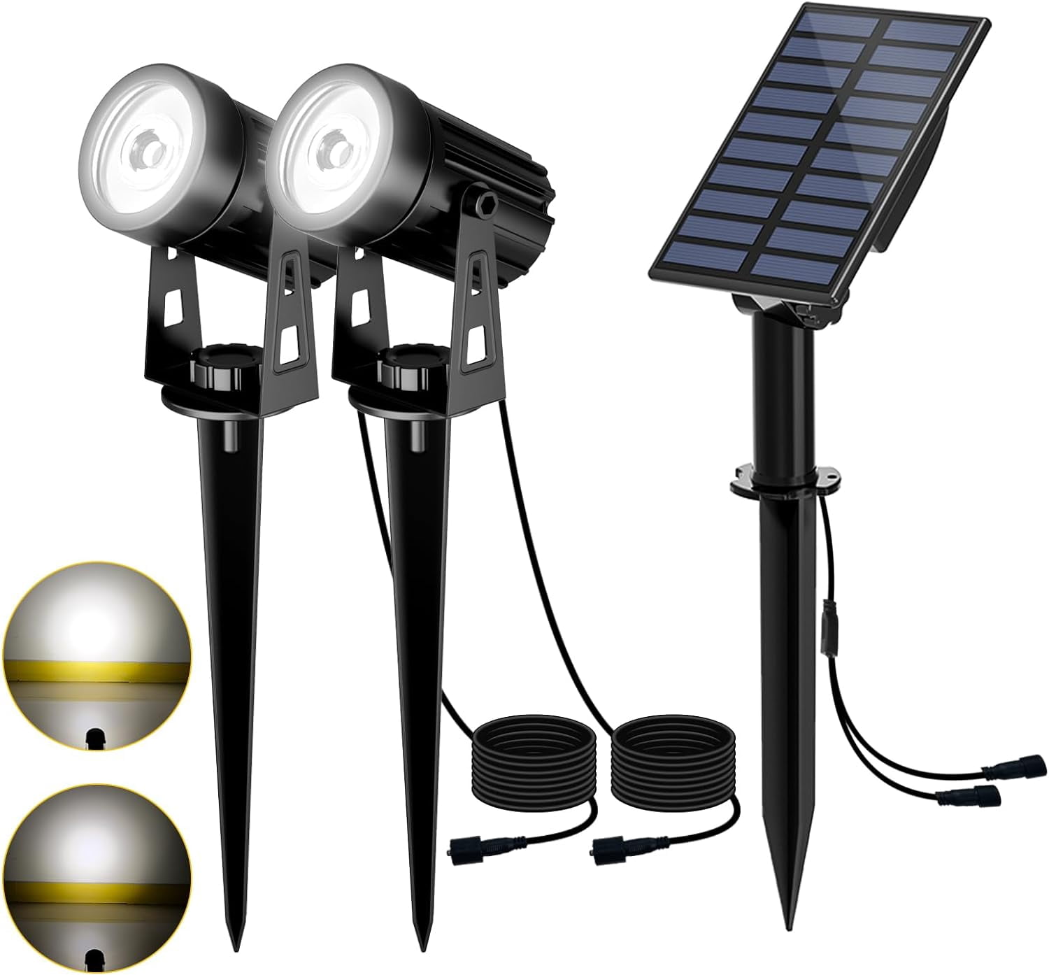Spot Solaire Extérieur - Lot De 2 - Détecteur Mouvement - 5 Modes éclairage - Étanche IP65