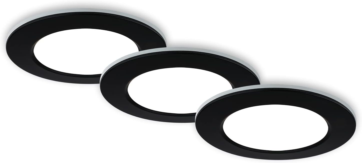 Lot De 3 Lampes LED Encastrables Kalb Solid2 - 3W, 3000K Blanc Chaud, Interrupteur, Câble 200cm