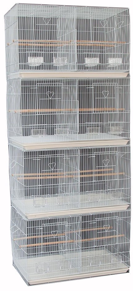 Lot of Four Large 30" Breeding Breeder Bird Flight Cages With Center Divider and Side Breeding Nest Door For Aviaries Canaries Budgies Parakeets Finches Parakeets Lovebirds