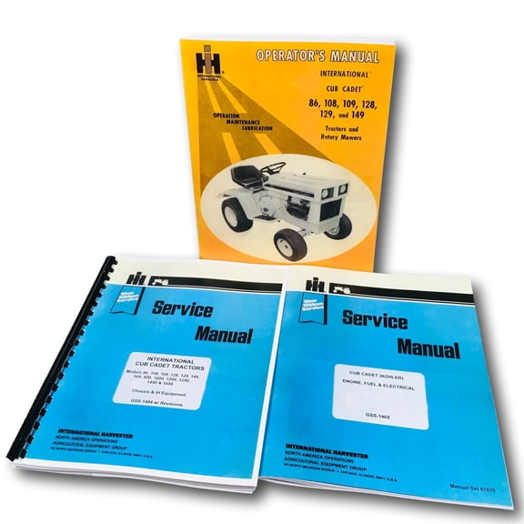 Lot International Cub Cadet 149 Service Operator Manuals Owners Repair Kohler