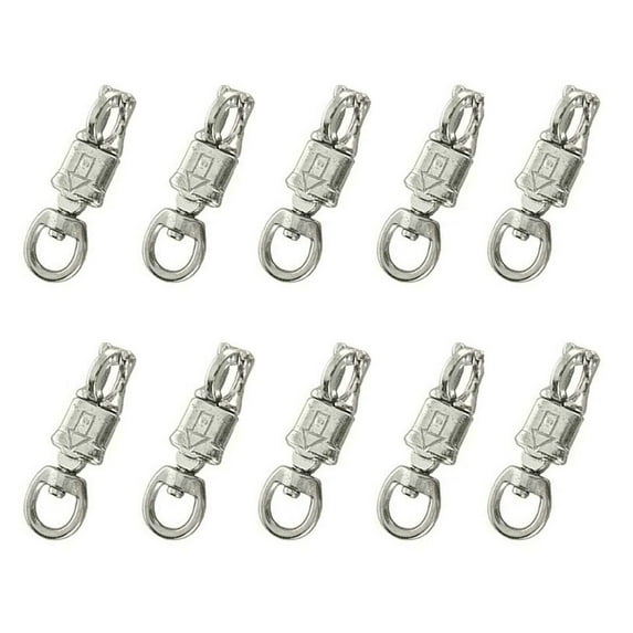 Lot Of (10) 3/4" x 4-3/8" Nickel Plated Iron Heavy Duty Swivel Panic Snaps 40315-10