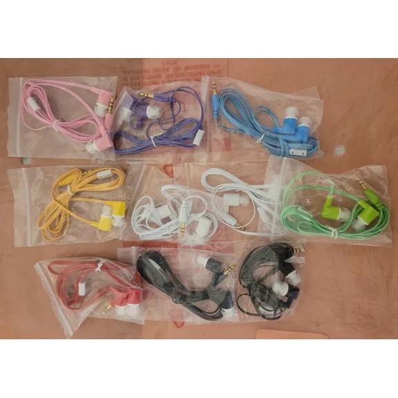 Lot Of 10 Gadget Cool 3.5Mm In-Ear Earbuds/Headphones Assort Colors Universal