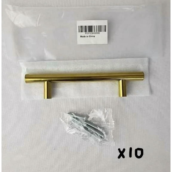 = Lot Of 10 Gold Brass 3 3/4" Center To Center Bar Pull Pd1123Hgd96 New