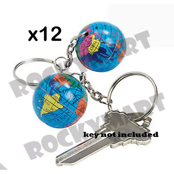 Lot Of 12 Globe World Key Chains Party Favors Earth Day Qty Discounts Free Gift