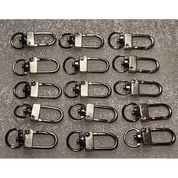 Lot Of 15 Swivel Eye Snap Spring Hooks For Keys, Lanyards, Crafts... Small 1.25"