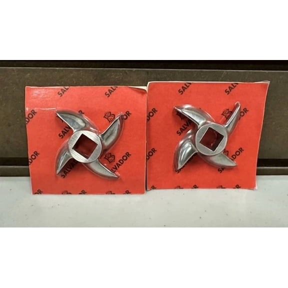 Lot Of 2 - #12 Salvador Stainless Steel Curved Edge Meat Grinder Blade Knife New