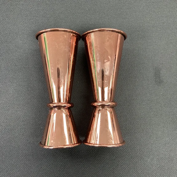 Lot Of 2 20Ml/40Ml (0.676Oz/1.352Oz) Stainless Bar Cocktail Jigger Cup, Copper