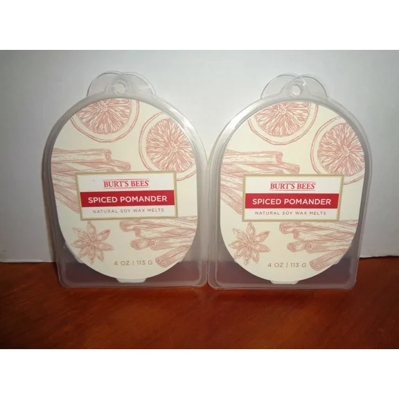 Lot Of 2 Burts Bees Spiced Pomander Scented Simmering Natural Soy Wax Melts 4 Oz