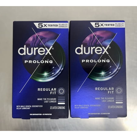 Lot Of 2 Durex Prolong w/ Climax Control Lube Condoms