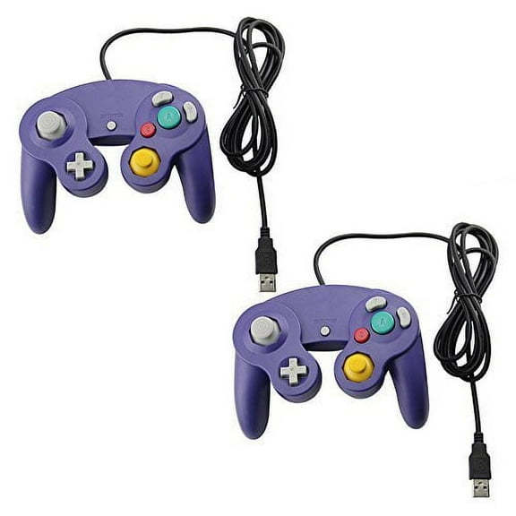 Lot Of 2 GameCube Style USB Wired Controllers For PC And MAC Classic Nintendo GC