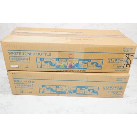 2 Genuine Konica Minolta C350,C351,C450 Waste Toner Bottles 15FP, 4049-111, KEJM