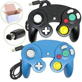 Lot Of 2 Packs Classic Ngc Wired Controllers For Wii GameCube Black And Blue