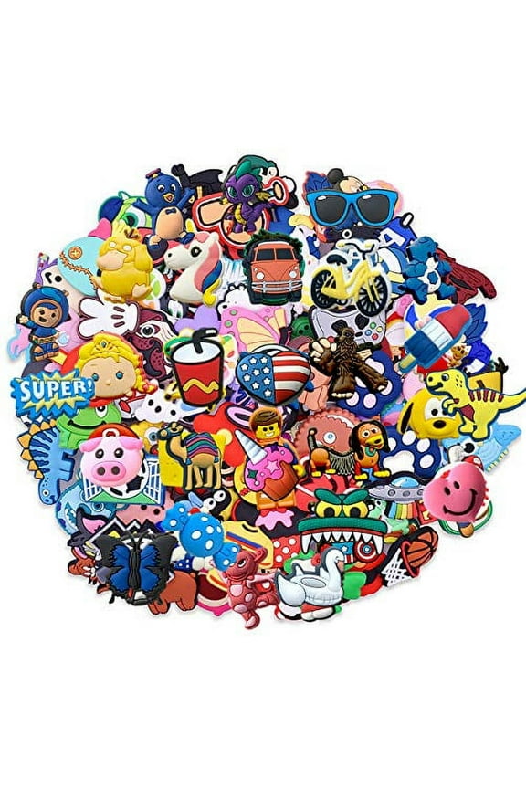 Lot Of 20,50,100Pcs Random Pvc Different Shoe Charms For Shoe Decoration Wristband Bracelet Party Gifts