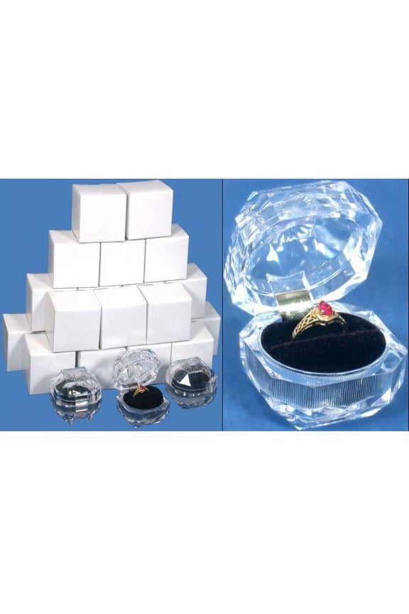 Lot Of 24 Acrylic Display Ring Boxes