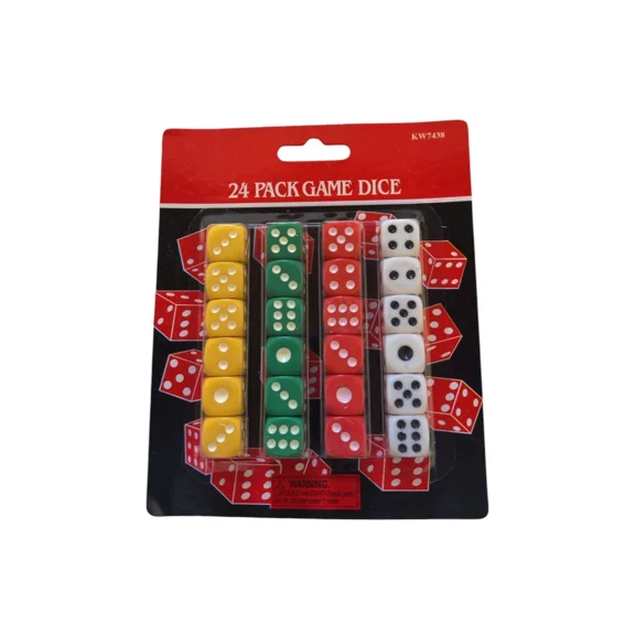Lot Of 24Pc Game Dice Six Sided 14Mm Multicolors