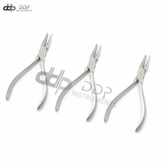 Lot Of 3 Pieces Wire Looping Pliers Concave And Round 3-Step Nose Tools