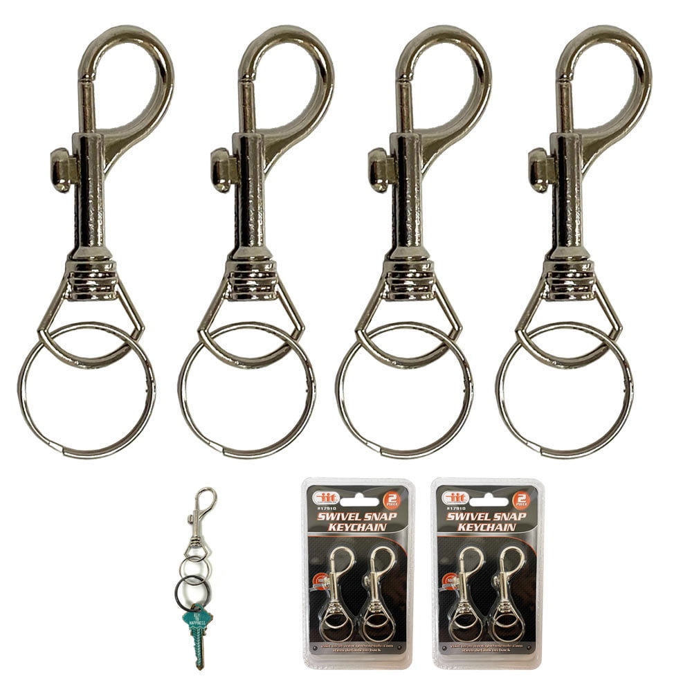 Lot Of 4 Jumbo Snap Clip Keychains Rings Swivel Trigger Round Eye ...