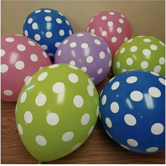Lot Of 48 Helium Quality 12" Polka Dot Laytex Balloons Mixed Colors
