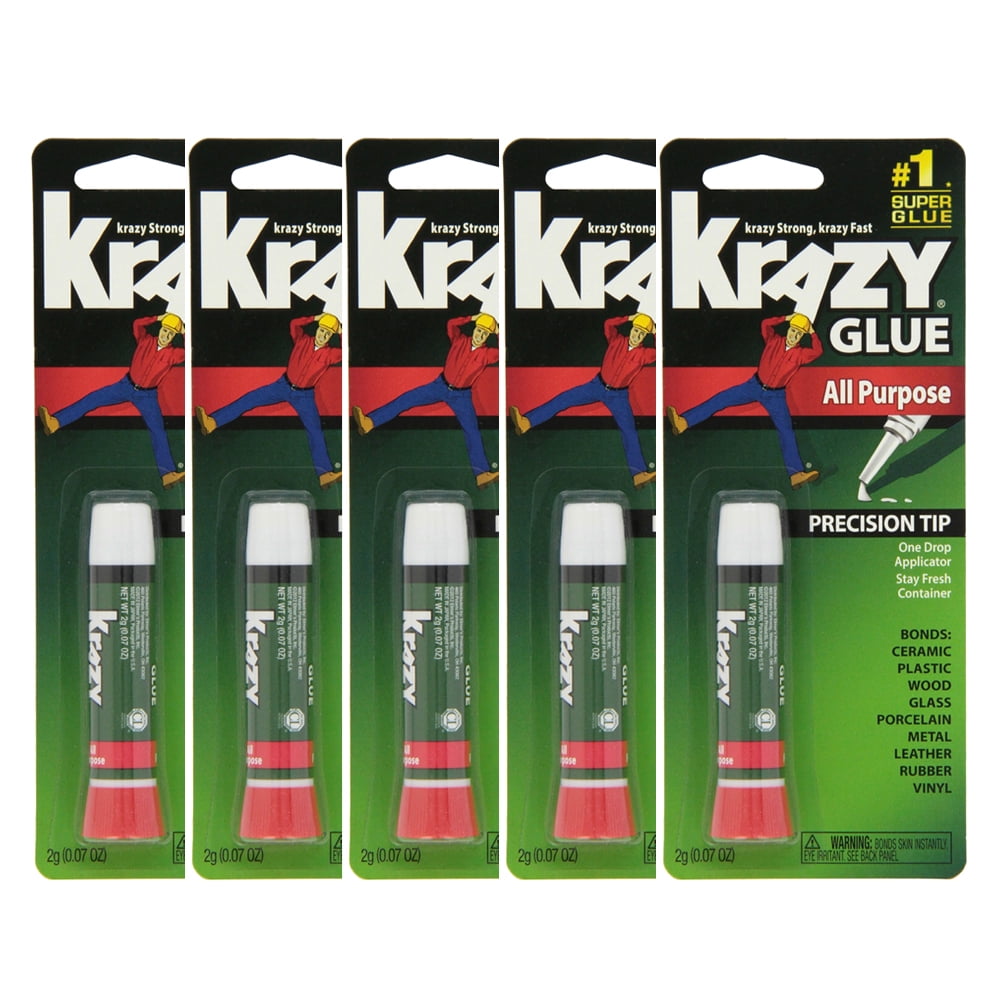 Krazy Glue Original Crazy Super Glue All Purpose Instant Repair, Pack of 5