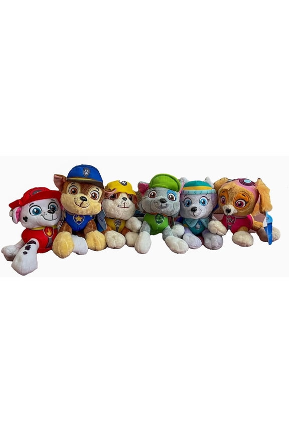 Lot Of 6 Paw Patrol Small Plush Toy Marshall Skye Rocky Everest Rubble & Chase