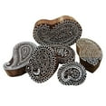 thumbnail image 1 of Lot Of 6 Pcs Hand Carved Paisley Printing Block Pottery Stamp Border Woodblock, 1 of 4