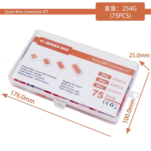 Lot Of For 221 Electric Connectors Wire Block Clamp Termin Cable Reusable