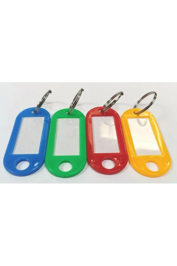 Lot Pack Of 56X Flexible Key Id Label Tag With Split Ring & Overlay Protection