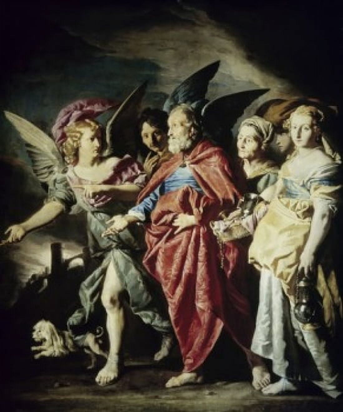 Lot and His Daughters Leaving Sodom Matthias Stom (1600-1650 Dutch) Canvas Art - Matthias Stom (24 x 36)