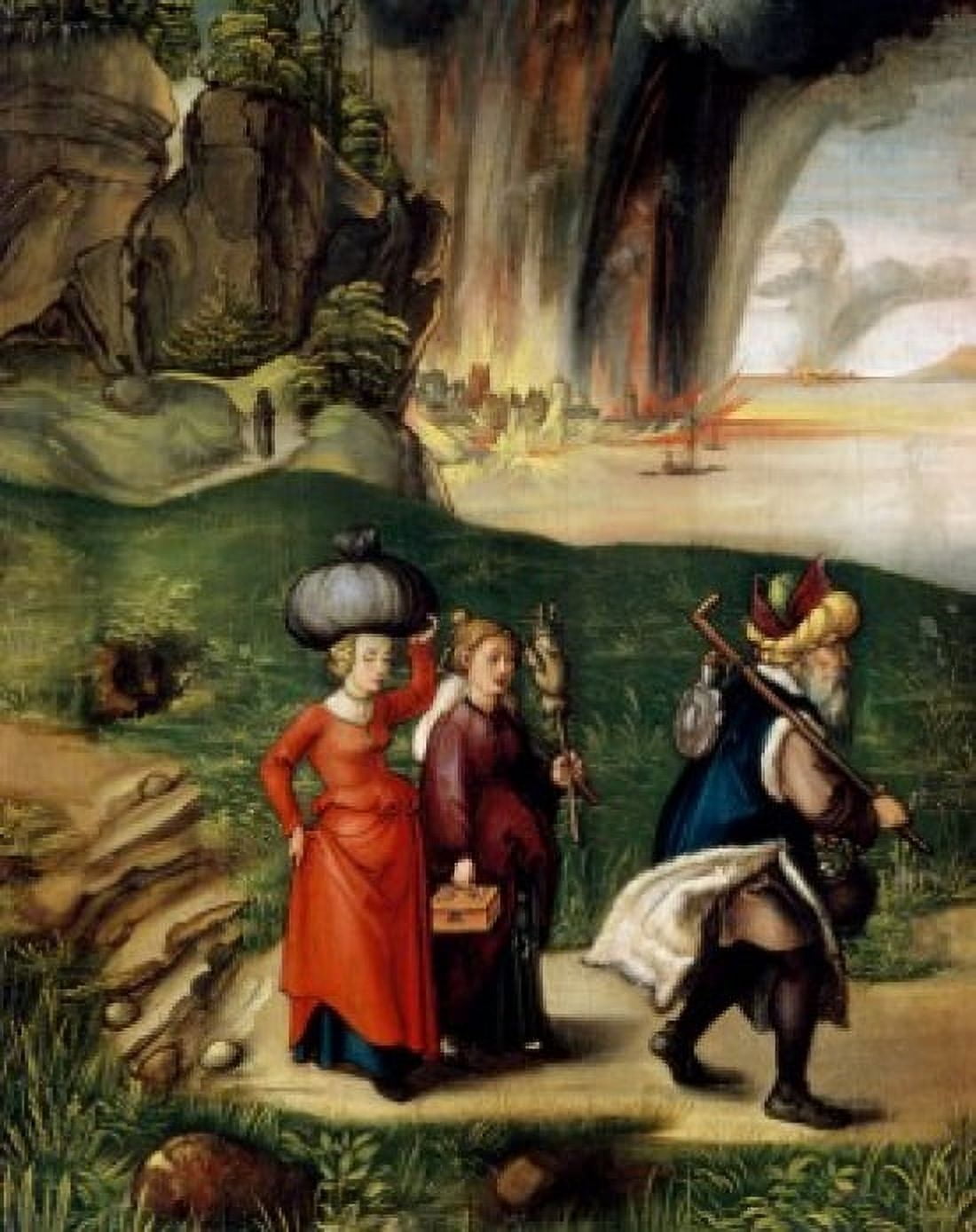Lot and His Family Fleeing from Sodom Albrecht Durer 1471-1528 German National Gallery of Art Washington DC Canvas Art - Albrecht Durer (18 x 24)