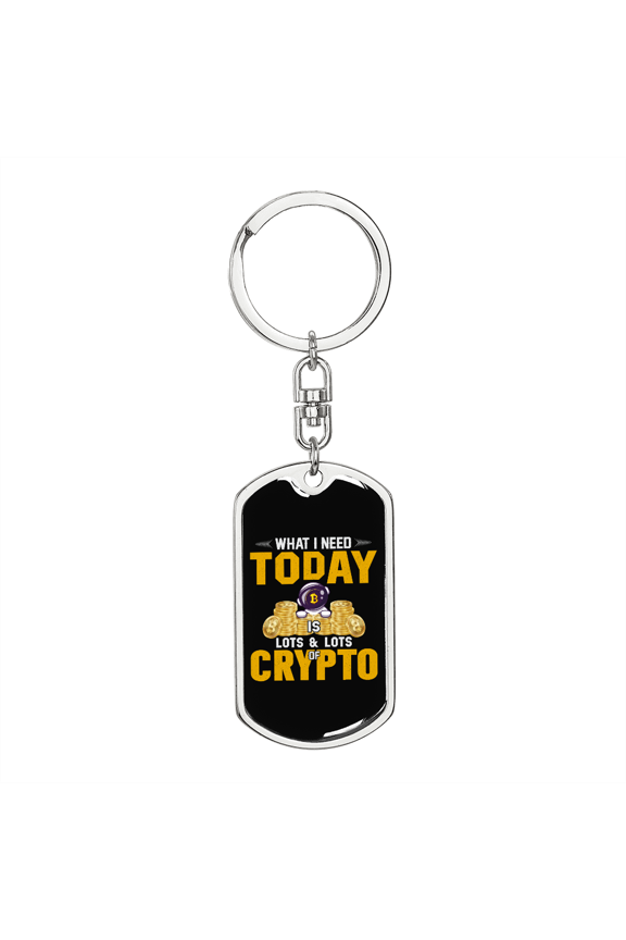 Lot and Lots of Crypto Crypto Stainless Steel or 18k Gold Premium Swivel Dog Tag Keychain