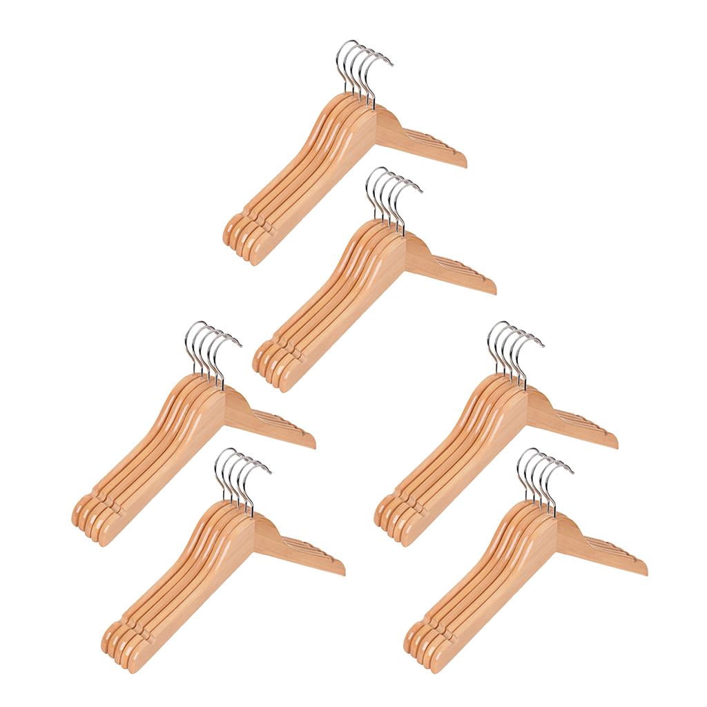 Lot baby Strong Wooden Hangers Clothes Coat Hanger Non-slip Bar 32cm