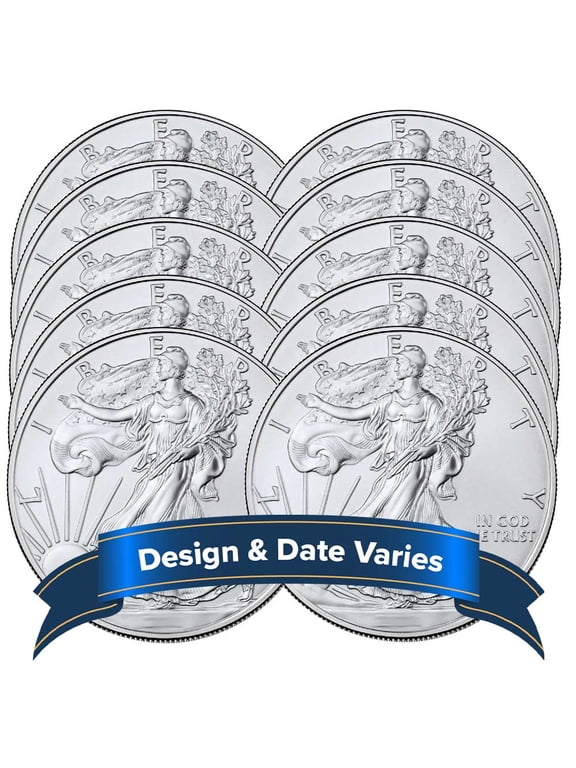 Lot of 10 - $1 American Silver Eagle 1 oz Random Year BU