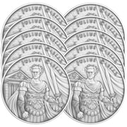 Lot of 10 - 1 Troy oz Julius Caesar Design .999 Fine Silver Round