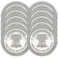 thumbnail image 1 of Lot of 10 - 1 Troy oz Liberty Bell Stackable .999 Fine Silver Round, 1 of 3