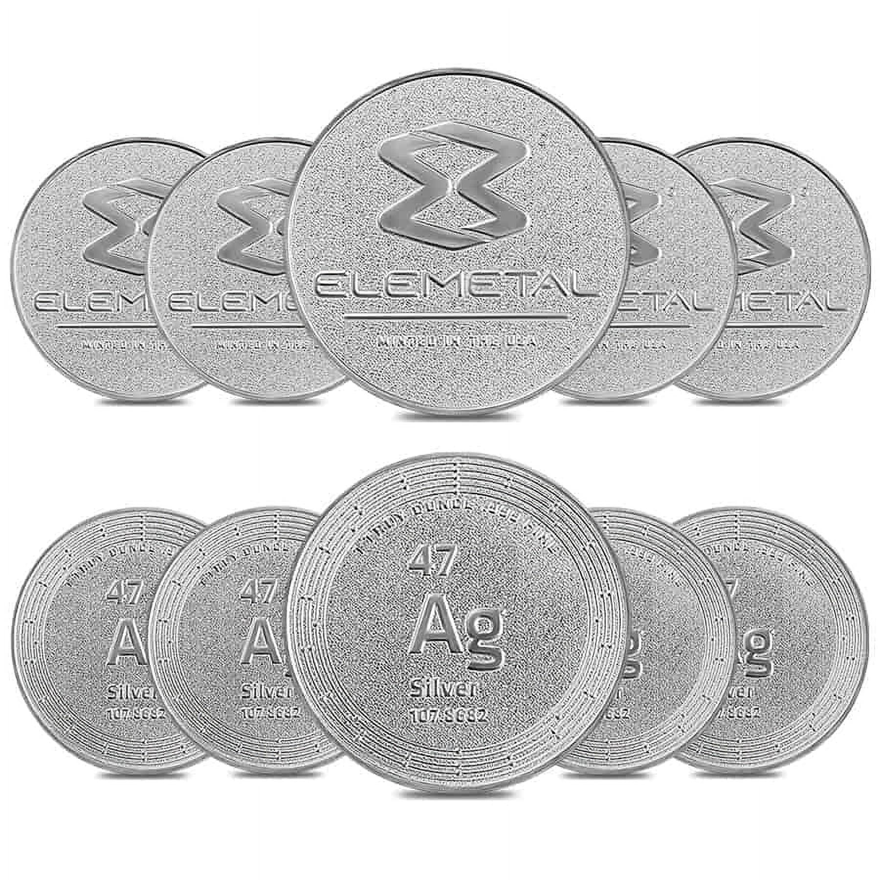 Lot of 10 - 1 oz Elemetal Silver Round .999 Fine