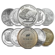 Lot of 10 - 1 oz Silver Generic Rounds .999 Fine Varied Condition