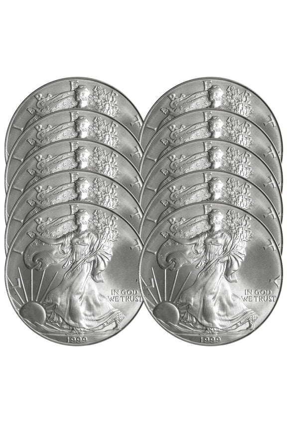 Lot of 10 - 1999 $1 American Silver Eagle 1 oz BU