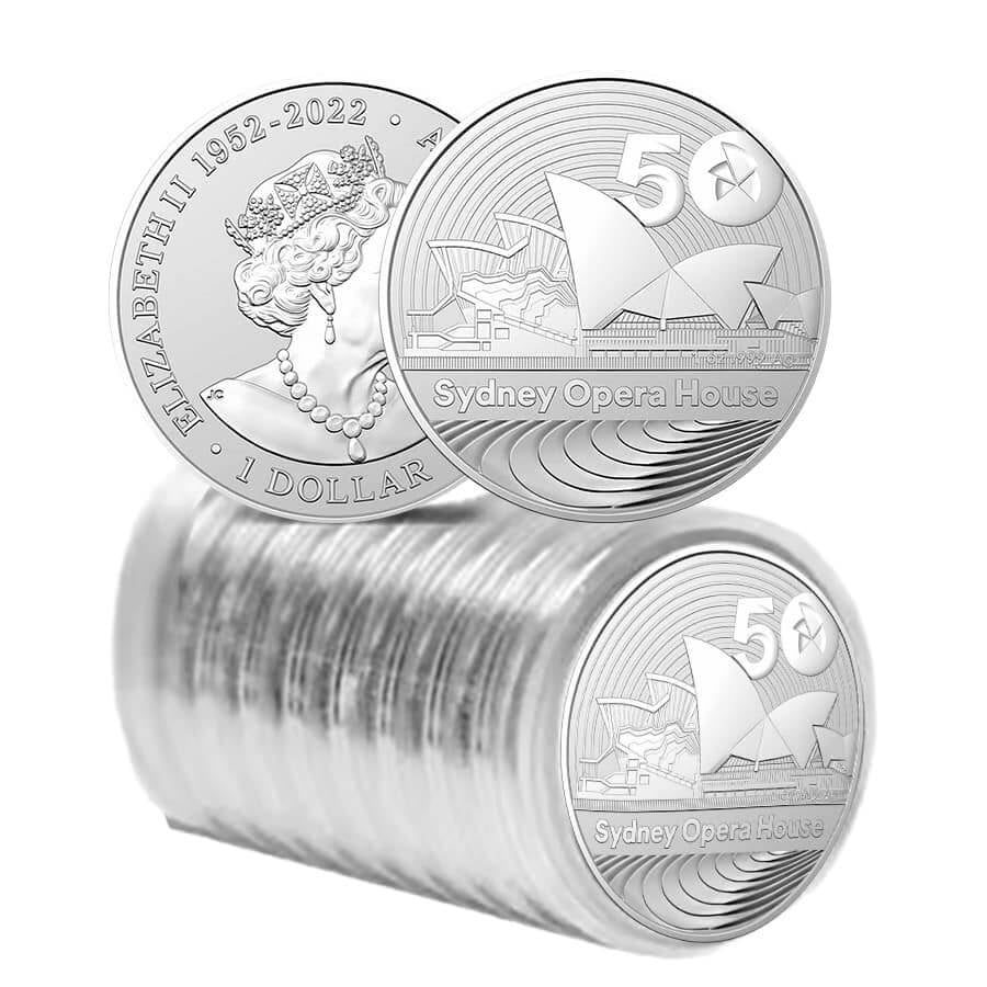 Roll of 10 - 2023 1 oz Silver Sydney Opera House 50th Ann. Coin BU Royal Australian Mint