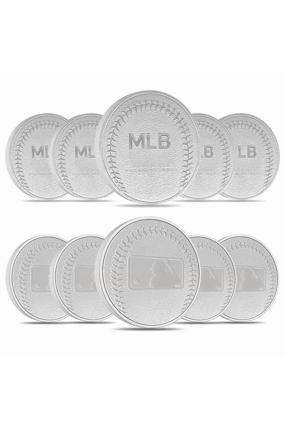 Lot of 10 - 2024 New Zealand 1 oz Major League Baseball (MLB) Silver Round .999 Fine