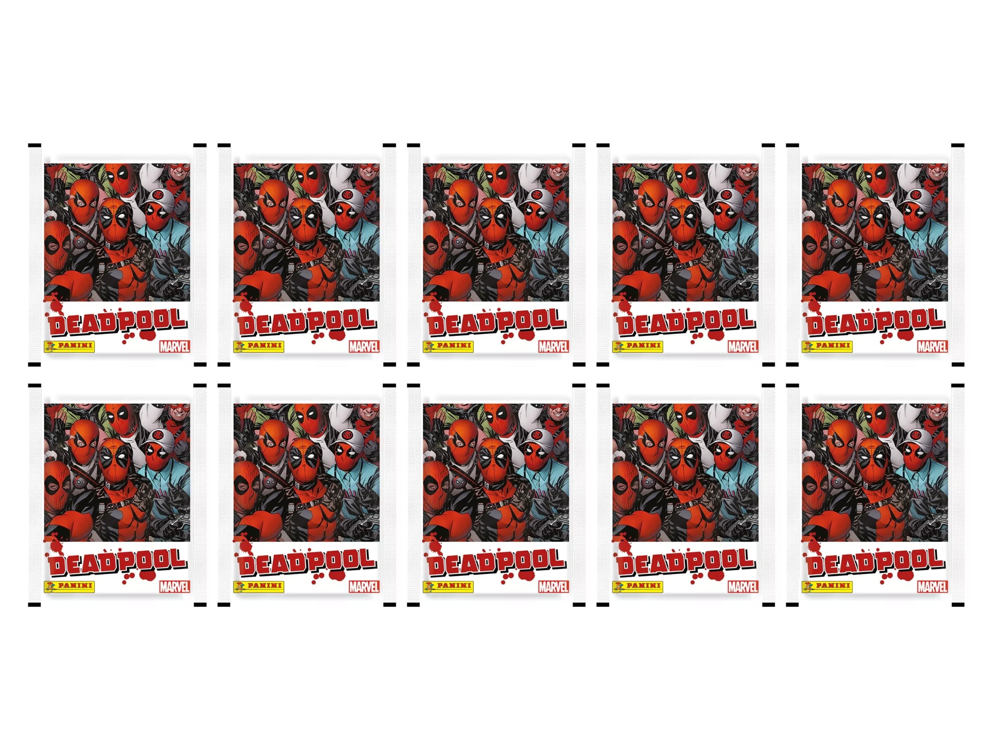 Lot of (10) 2024 Panini Marvel Deadpool Factory Sealed Sticker & Card ...