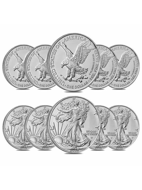 Lot of 10 - 2026 1 oz Silver American Eagle $1 Coin BU