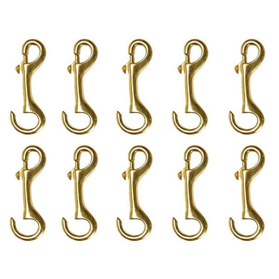 Lot of (10) 5/8" x 4" Solid Brass Open Ended Trigger Bolt Snaps for Horse Trailer, Outdoors 40386-10