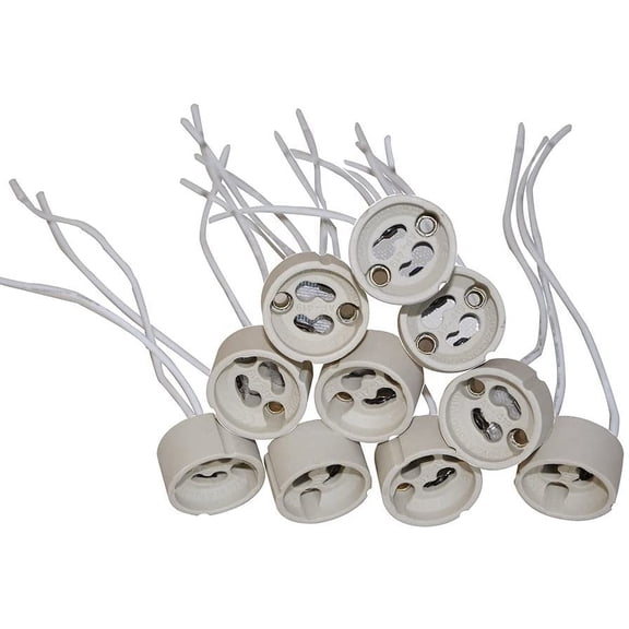 (Lot of 10) GU10 Socket,Wire connector socket for GU10 light bulb