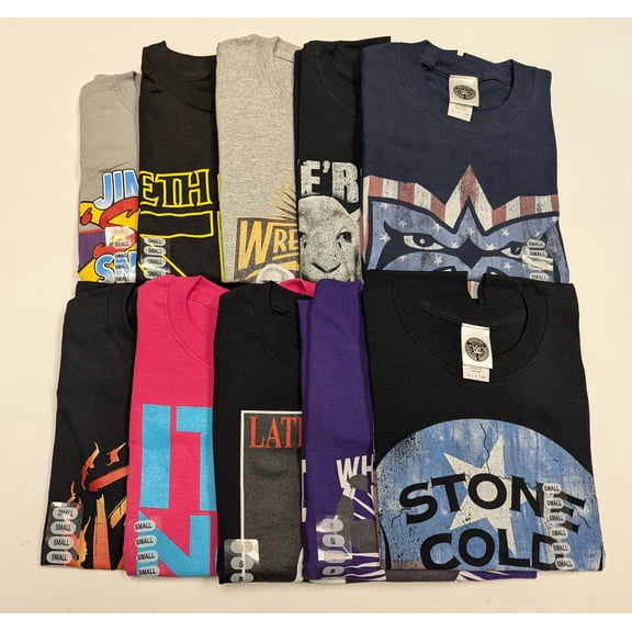 Lot of 10 Men Size Small WWE T-shirts Cena Orton Undertaker The Rock S