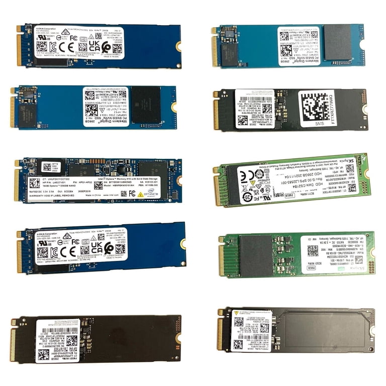 Lot of 10 Mix Major Brands Fast 256GB Solid State Drive NVME M.2
