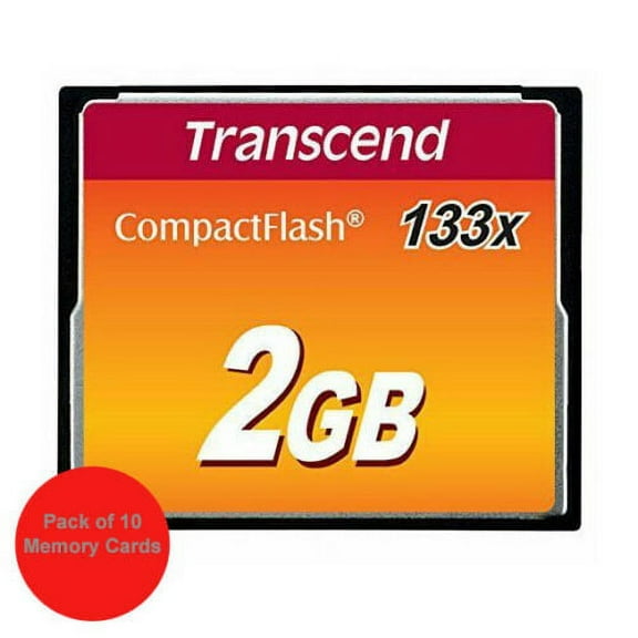 Lot of 10 Transcend Compact Flash CF 2GB 133x Memory Card