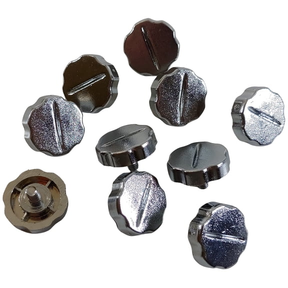 Lot of 10 Workman KN5PC Radio OEM Plastic Chrome 5mm Thread Replacement Knobs